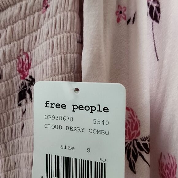 Free People Lana Pink Floral Rayon Shirt Small - Picture 6 of 6